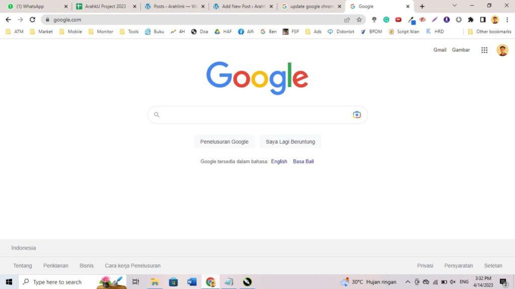 Update Google Chrome ke-1