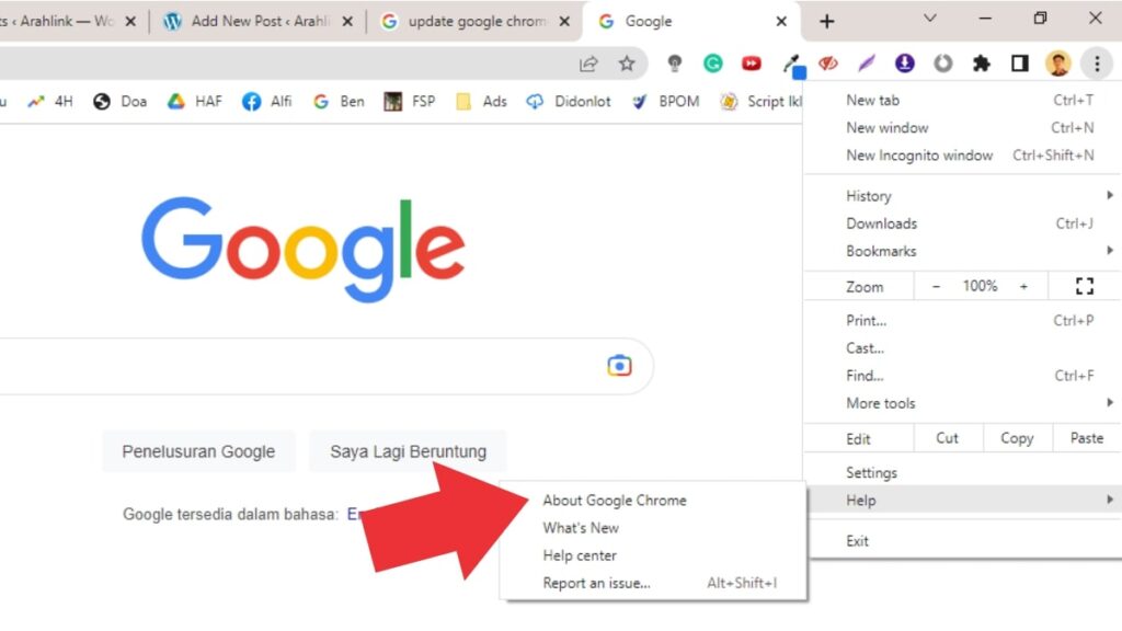 Update Google Chrome ke-3